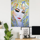 Dreamweaver Psychedelic Utopian Girl Poster (Thuiskantoor)