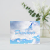 Dreamweaver Puffy White Clouds en Blue Sky Briefkaart (Staand voorkant)