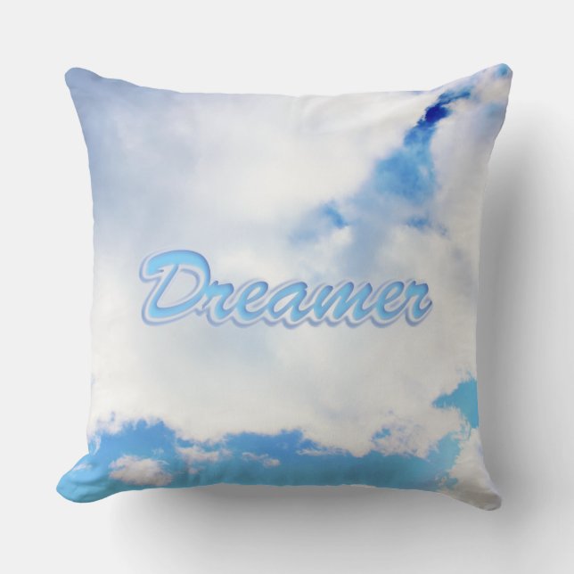 Dreamweaver Puffy White Clouds en Blue Sky Kussen (Voorkant)
