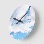 Dreamweaver Puffy White Clouds en Blue Sky Ronde Klok (Hoek)