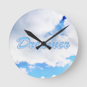 Dreamweaver Puffy White Clouds en Blue Sky Ronde Klok