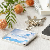 Dreamweaver Puffy White Clouds en Blue Sky Sleutelhanger (Zijkant)