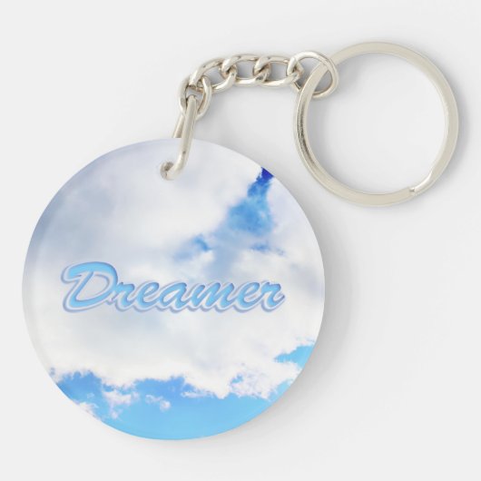 Dreamweaver Puffy White Clouds en Blue Sky Sleutelhanger (Achterkant)