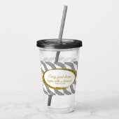 Dreamweaver Quote Back Monogram Initiaal Voorzijde Acryl Drinkbeker (Achterkant)