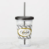 Dreamweaver Quote Back Monogram Initiaal Voorzijde Acryl Drinkbeker (Voorkant)