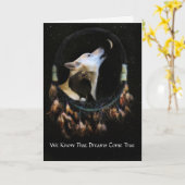 Dreamweaver Raven en Wolf Birthday Kaart (Gele Bloem)