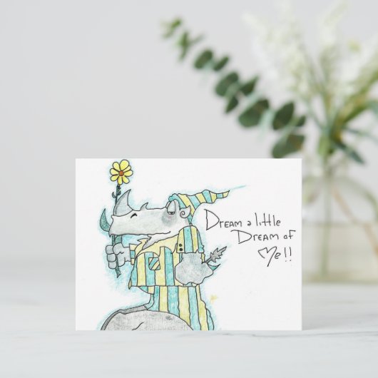 Dreamweaver Rhino-briefkaart Briefkaart (Staand voorkant)