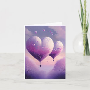Dreamweaver Romantic Heart-Shaped Hot Air-ballon Kaart