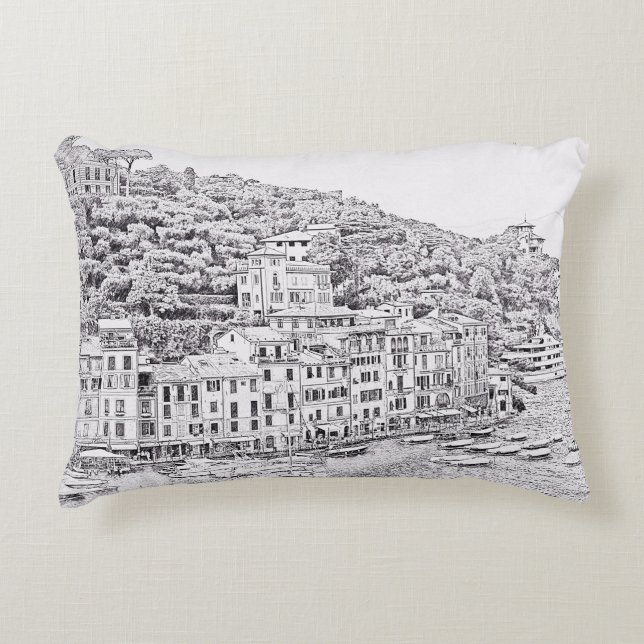 Dreamweaver Romantic Portofino, Italië Pillow Decoratief Kussen (Voorkant)