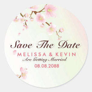 Dreamweaver roze en White Cherry Blossom Save the  Ronde Sticker