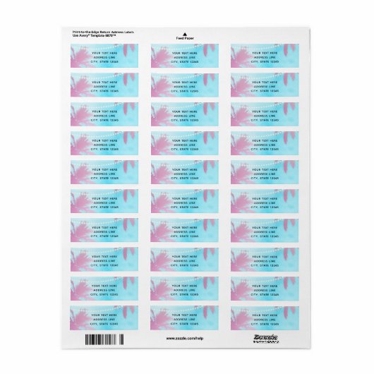 Dreamweaver roze palmbomen en blauwe hemellijnlich etiket (Full Sheet)