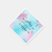 Dreamweaver roze palmbomen en blauwe hemellijnlich servetten (Hoek)