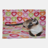 Dreamweaver Siamese Cat Hearts Theedoek (Horizontaal)