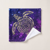 Dreamweaver Spiral Gold Shimmery Zee Turtles Bad Handdoek (Wasdoekje)