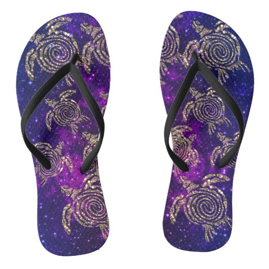 Dreamweaver Spiral Gold Shimmery Zee Turtles Teenslippers (Voetbed)