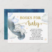 Dreamweaver Stars Elephant Baby shower Books for B Uitnodiging Briefkaart (Voorkant / Achterkant)