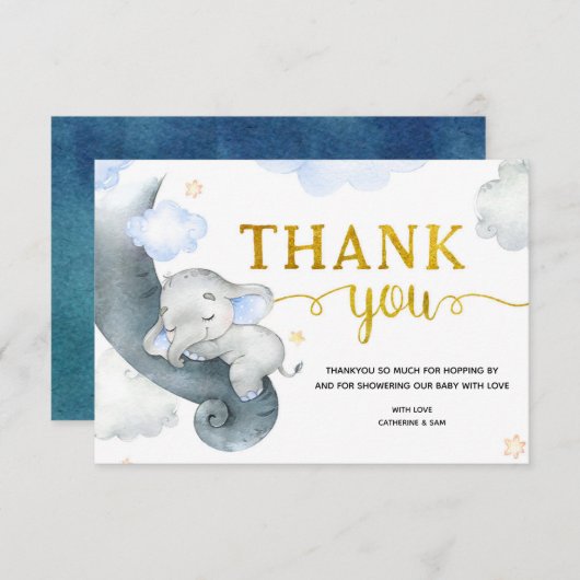 Dreamweaver Stars Elephant Boy Dank je kaart (Voorkant / Achterkant)