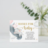 Dreamweaver Stars Elephant Girl Books for Baby Uitnodiging Briefkaart (Staand voorkant)