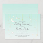 Dreamweaver Stars Mint Gender Neutral Baby shower  Kaart (Voorkant / Achterkant)
