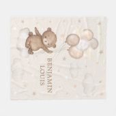 Dreamweaver Teddy Bear & Balloons Neutrale Baby Nu Fleece Deken (Voorkant (Horizontaal))