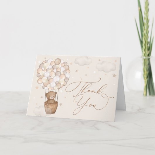 Dreamweaver Teddy Bear & Hot Air Ballon Hartelijk Feestdagen Kaart (Voorkant)