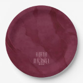 Dreamweaver Waterverf Abstract Wedding Burgundy ID Papieren Bordje (Voorkant)