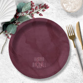 Dreamweaver Waterverf Abstract Wedding Burgundy ID Papieren Bordje