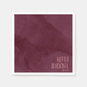 Dreamweaver Waterverf Abstract Wedding Burgundy ID Servet (Voorkant)