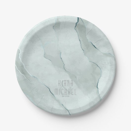 Dreamweaver Waterverf Abstract Wedding Green/Bl ID Papieren Bordje (Voorkant)