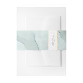 Dreamweaver Waterverf Abstract Wedding Green/Bl ID Uitnodigingen Wikkel (Voorkant Voorbeeld)