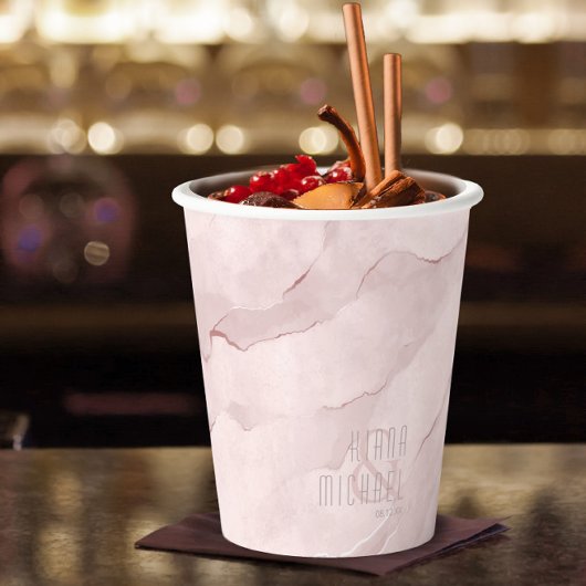 Dreamweaver Waterverf Abstracte bruiloft Blush ID8 Papieren Bekers