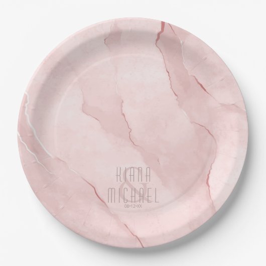 Dreamweaver Waterverf Abstracte bruiloft Blush ID8 Papieren Bordje