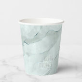 Dreamweaver Waterverf Abstracte Wedding Green ID81 Papieren Bekers (Achterkant)