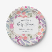 Dreamweaver Waterverf Floral | BABY SHOWER Papieren Bordje (Voorkant)