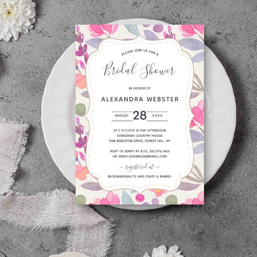 Dreamweaver Waterverf Floral | VRIJGEZELLENFEEST Kaart
