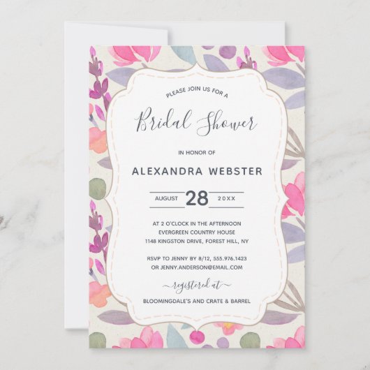 Dreamweaver Waterverf Floral | VRIJGEZELLENFEEST Kaart (Voorkant)