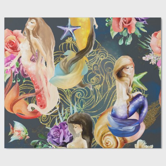 Dreamweaver waterverf Mermaid Cadeaupapier (Vlak)