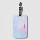 Dreamweaver Waterverf Pink Blue Turquoise Bagagelabel (Voorkant (verticaal))