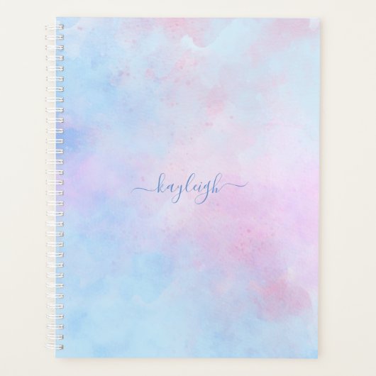 Dreamweaver Waterverf Pink Blue Turquoise Planner (Voorkant)