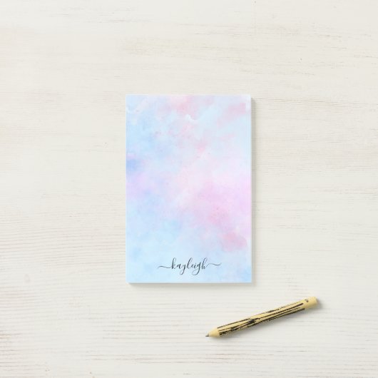 Dreamweaver Waterverf Roze Blue Turquoise Post-it  Post-it® Notes (Op bureau)