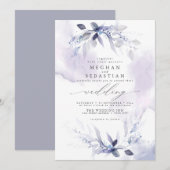 Dreamweaver Wedding Waterverf Lila Kaart (Voorkant / Achterkant)
