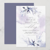 Dreamweaver Wedding Waterverf Plum Invitation Kaart (Voorkant / Achterkant)