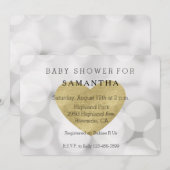 Dreamweaver White Bokeh Gold Heart baby shower Kaart (Voorkant / Achterkant)