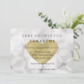 Dreamweaver White Bokeh Gold Heart baby shower Kaart (Staand voorkant)
