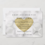 Dreamweaver White Bokeh Gold Heart baby shower Kaart (Voorkant)