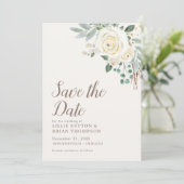 Dreamweaver White Floral Save the Date (Staand voorkant)