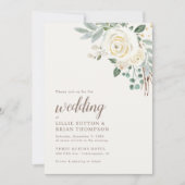 Dreamweaver White Winter Floral Wedding Invitation Save The Date (Voorkant)