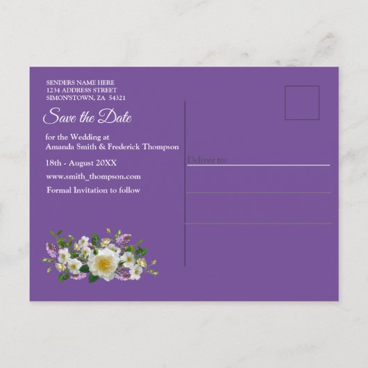 Dreamweaver Wisteria bloeit rond een portaal Aankondigingskaart (Achterkant)