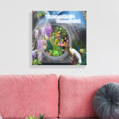 Dreamweaver Wisteria-bloemen & peracockthema's Canvas Afdruk (Insitu (Woonkamer))