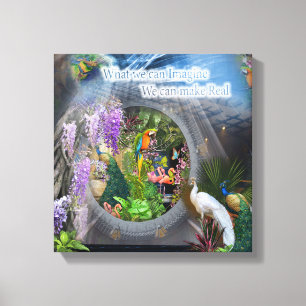 Dreamweaver Wisteria-bloemen & peracockthema's Canvas Afdruk